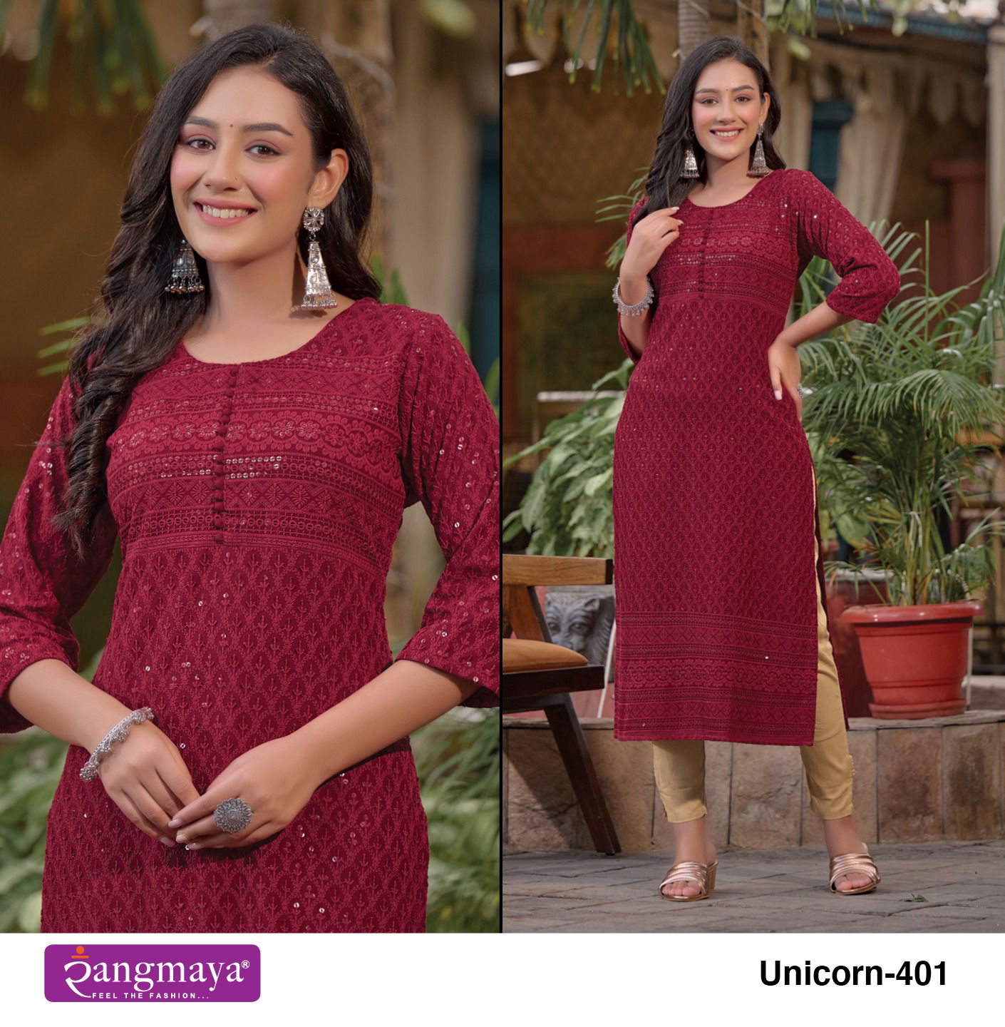 Unicorn 4 By Rangmaya Chikankari Chiffon Kurtis Wholesale Clothing Distributors In India